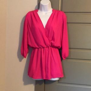 Pink Long Sleeve Romper - Small